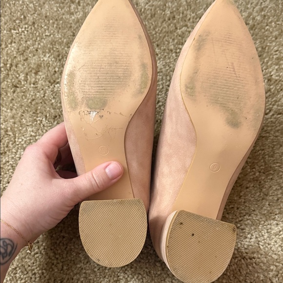 Seven7 Blush Pink Pointed Toe Suede Mules - Picture 5 of 5
